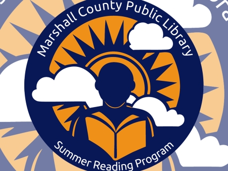 MCPL Summer Reading Logo, which is a person reading a book in front of a sun