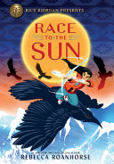 Image for "Race to the Sun" - a woman with a bow and arrow on the back of a giant bird