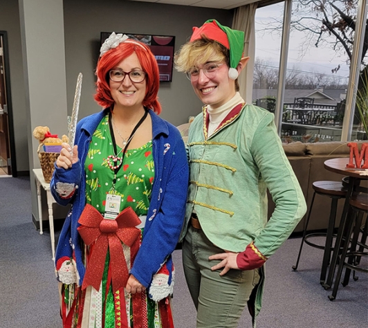The characters Merry the Christmas Fairy and Bright the Elf
