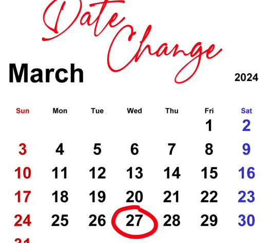 A March 2024 calendar with the 27th circled in red
