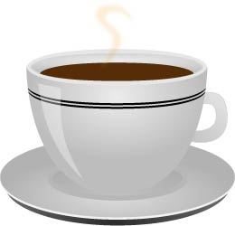 a white coffee cup with steam rising from it