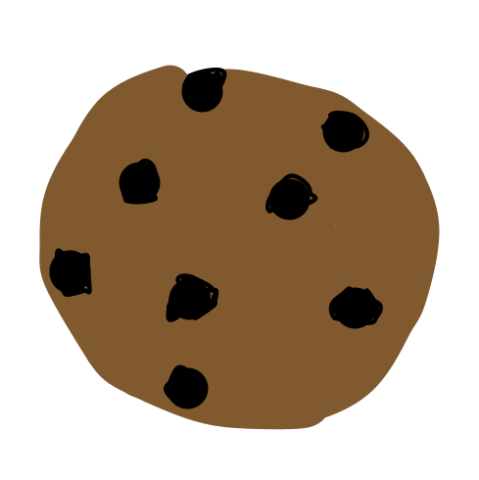 drawing of a chocolate chip cookie