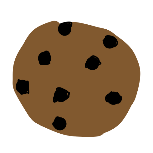 drawing of a chocolate chip cookie