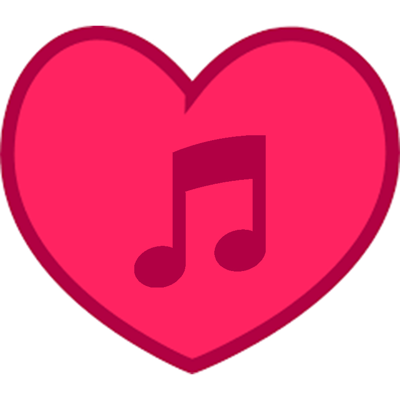 a heart with 2 eighth notes 